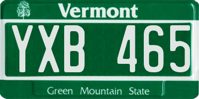 VT license plate YXB465