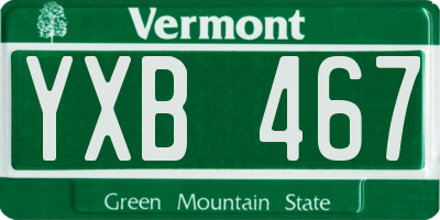 VT license plate YXB467