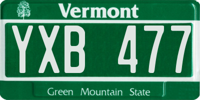 VT license plate YXB477