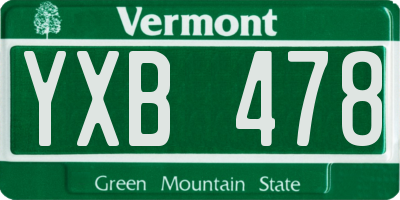 VT license plate YXB478