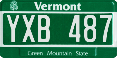 VT license plate YXB487
