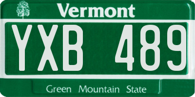 VT license plate YXB489