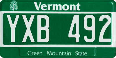 VT license plate YXB492
