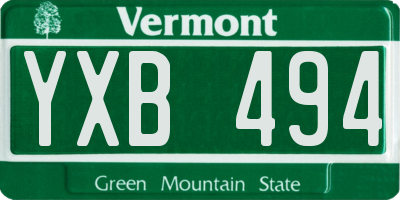 VT license plate YXB494