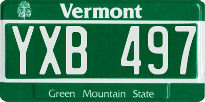 VT license plate YXB497