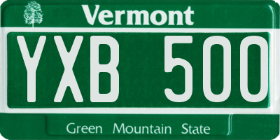 VT license plate YXB500