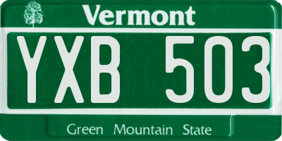 VT license plate YXB503
