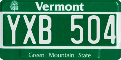 VT license plate YXB504