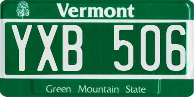 VT license plate YXB506