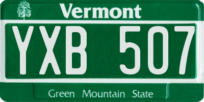 VT license plate YXB507