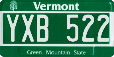 VT license plate YXB522