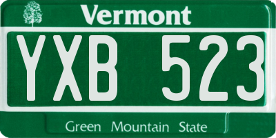 VT license plate YXB523