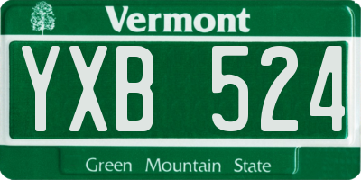VT license plate YXB524