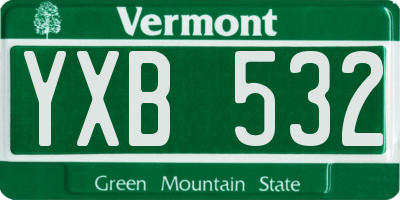 VT license plate YXB532