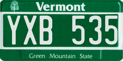 VT license plate YXB535