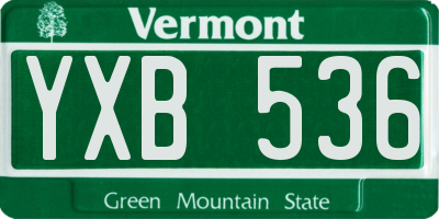 VT license plate YXB536