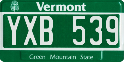 VT license plate YXB539