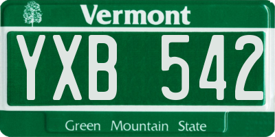 VT license plate YXB542