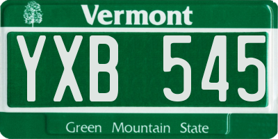 VT license plate YXB545