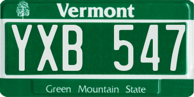 VT license plate YXB547