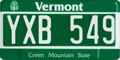 VT license plate YXB549