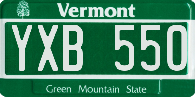 VT license plate YXB550