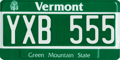 VT license plate YXB555