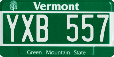 VT license plate YXB557