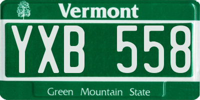 VT license plate YXB558