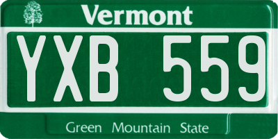 VT license plate YXB559