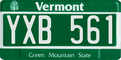 VT license plate YXB561