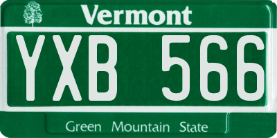 VT license plate YXB566