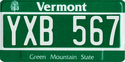 VT license plate YXB567