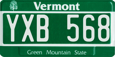 VT license plate YXB568