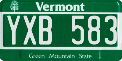 VT license plate YXB583