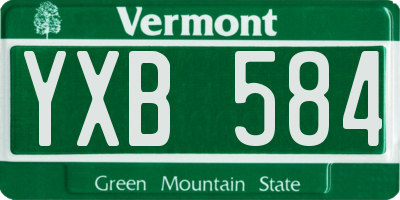 VT license plate YXB584