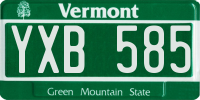 VT license plate YXB585