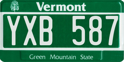 VT license plate YXB587