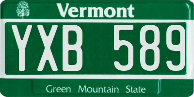 VT license plate YXB589