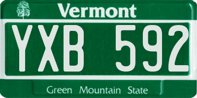 VT license plate YXB592