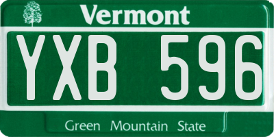 VT license plate YXB596