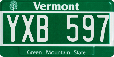 VT license plate YXB597