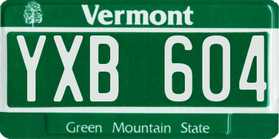 VT license plate YXB604