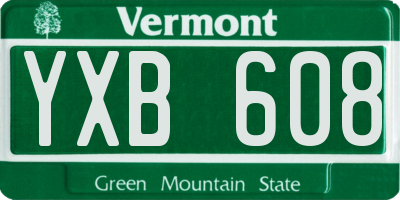 VT license plate YXB608