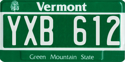 VT license plate YXB612