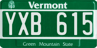 VT license plate YXB615