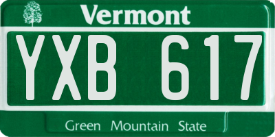 VT license plate YXB617