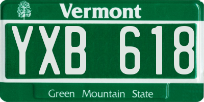 VT license plate YXB618