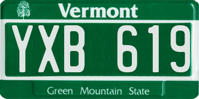 VT license plate YXB619