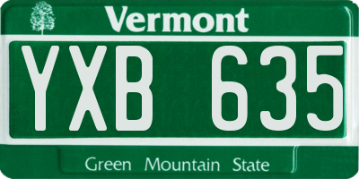 VT license plate YXB635
